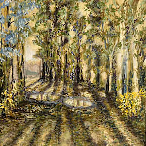 Shoalhaven River Path, Acrylic and oil on canvas, 51x41cm framed by Barbara Aroney