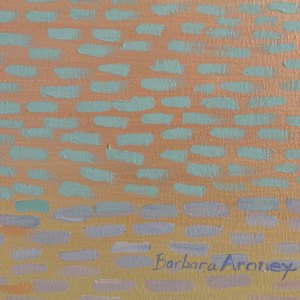 Ocean Sunset by Barbara Aroney  Image: Ocean Sunset, Acrylic and oil on canvas 51x41cm Framed.  Signature