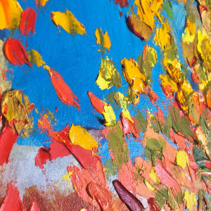 Fall by Barbara Aroney  Image: Fall. Oil on canvas 45.2x60.4x3cm Detail