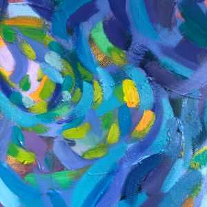 Breaking Through Blue by Barbara Aroney  Image: Breaking Through Blue Oil on canvas 51x40cm detail 2