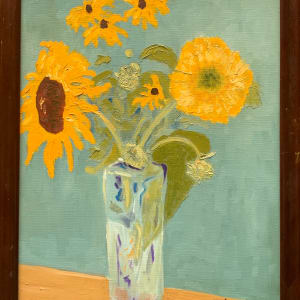 Sunflowers in a Glass Vase by Kate Emery