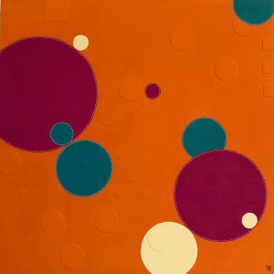 Dots 3, Orange + Teal, Yellow & Magenta by Suzanne Gibbs