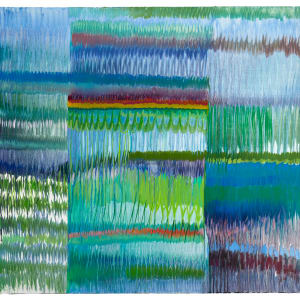 Drip Grid, Blue Green Weave by Linda Price-Sneddon