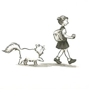 Cat Follows Justine Walking, Image 1.