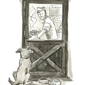 Pavel's Dog Waiting at Kitchen Door