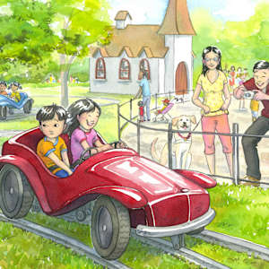 Cars at the Amusement Park, Image 1.