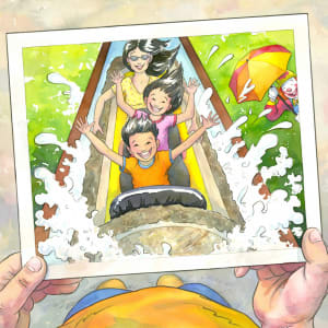 The Wonderful Log Ride!  Image: We all love the log ride!
Uncropped.