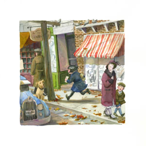 Sara Rushes down the Street