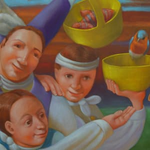 The Feeding of the 5000 by Rosemarie Adcock  Image: Disciples detail