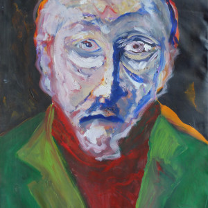 Self Portrait In Red and Green by Eric David Schultz
