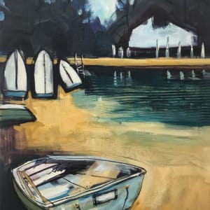 Dinghies on Woodley's beach #1 by Josephine Josephsen