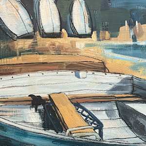 Dinghies on Woodley's Beach by Josephine Josephsen