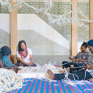 Dreading the Map, created as a map-lective. The Royal Geographical Society London. March 2021 by sonia e barrett  Image: Installation Dakar Biennale
