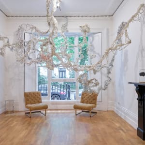 Dreading the Map, created as a map-lective. The Royal Geographical Society London. March 2021 by sonia e barrett  Image: Install for a private view 