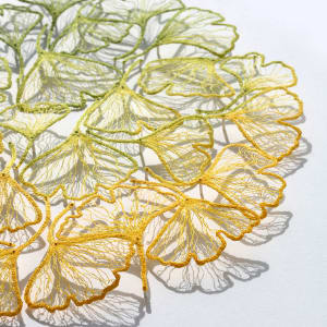 Gold to GreenGinkgo circle by Meredith Woolnough 