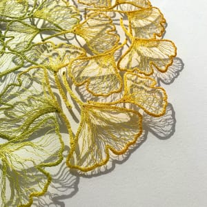 Gold to GreenGinkgo circle by Meredith Woolnough 