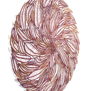 Pink Eucalyptus Leaf Mandala by Meredith Woolnough 