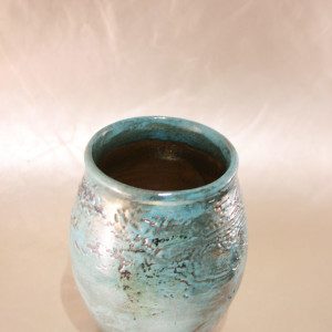 Gold Raku 07 by Wilhelmina Ceramics 