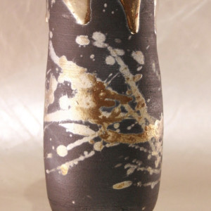 Gold Raku 01 by Wilhelmina Ceramics 