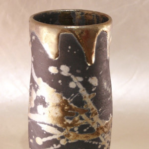 Gold Raku 01 by Wilhelmina Ceramics 