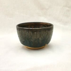 Gold Rain with Leather Ribbon by Wilhelmina Ceramics 