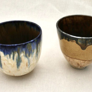Cobalt Drip - 2 by Wilhelmina Ceramics 