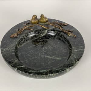 5104 - Granite Ashtray with bronze birds 