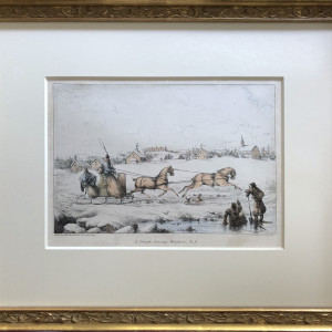 2245 - A Sleigh Leaving Windsor, New Brunswick by Robert Petley ( 1812 - 1869)