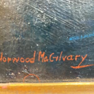 0082 - Lady at Stone Door by Norwood Hodge MacGilvary (1874-1949) 