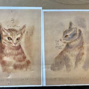 2209 - Portrait of Two Cats ( Diptych) by Tsuguharu FOUJITA (1886 - 1968) 