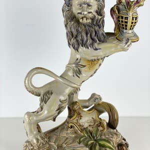 5156 - Porcelain Emile Galle Lion  Sculpture