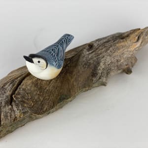 5111 - Hand Carved/Painted white breasted Nuthatch Bird 