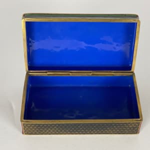 5103 - Antique Enamel Metal Trinket Box 
