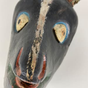 5056 - Antique hand carved wooden Mexican Goat Mask 