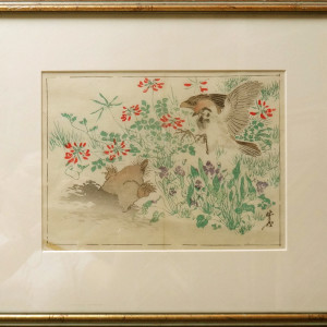 2192 - Untitled (Mole and Bird) by Kawanabe Gyosai (1831 - 1889)