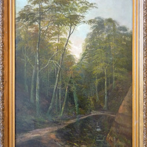 0117 - Landscape with bridge by Unknown