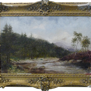 0014 - Landscape, mountain stream by Samuell James Barnes (1847-1901)