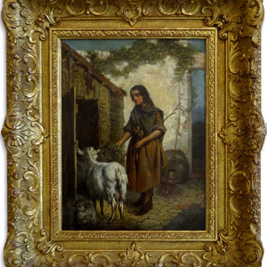 0147 - Sheep Tender by Jan Portielje (1829-1908)