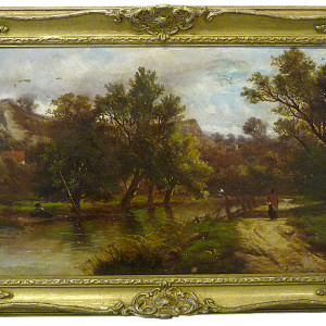 0055 - Rural Road and stream by Abraham Hulk Junior (1851-1922)