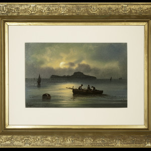 2140 - Boats at Night by Francesco Coppola Castaldo (1845-1916)