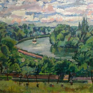 0211 - Boat on the Thames (untitled) by Llewellyn Petley-Jones (1908-1986) 