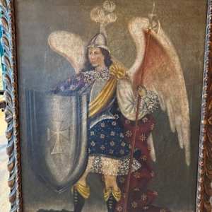 Catholic Cuzco School Angel with Shield by Unknown