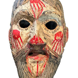 4226 - Antique Black and Red Mexican Mask by Unknown