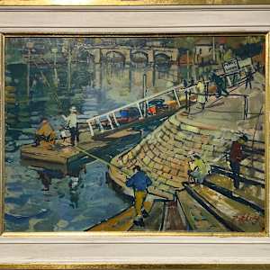 10372 - River Scene by Llewellyn Petley-Jones (1908-1986)