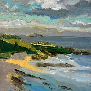Coastline And Bass Rock, North Berwick, Scotland by Julia Chandler Lawing, Image 1.
