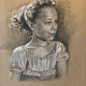 Charcoal Portrait Olina by Daphne Cote