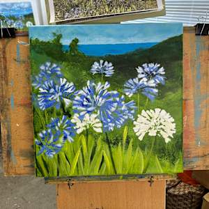 Agapanthus View 2 - square by Susan Clare, Image 2.