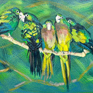 Five Baby Parrots by Susan Clare