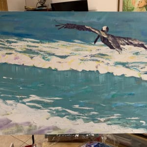 Pelican Soaring by Susan Clare 