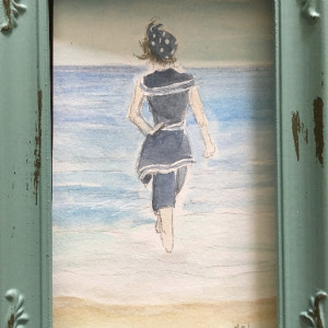 Corona Del Mar Beach Girl by Renée  Ortiz 